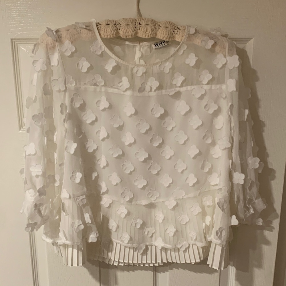 Elegant White Floral Blouse